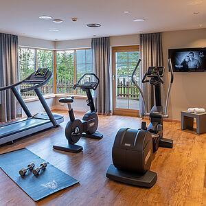 Panorama Fitnesscenter im Hotel Kaltenbach mit moderner Sporteinrichtung 