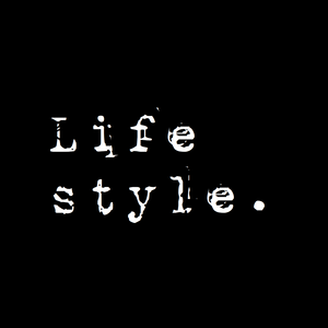 Lifestyle. Logo auf schwarzem Hintergrund 