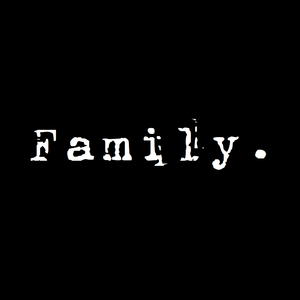 Family. Logo auf schwarzem Hintergrund 